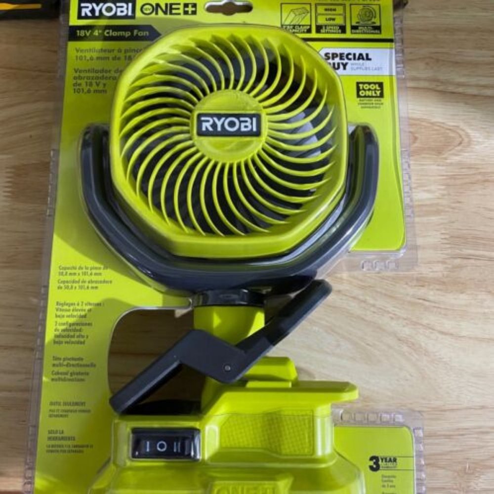 🆕RYOBI (NEW) PCF02B 18V ONE+ Cordless 4 in Clamp Fan (Tool Only)